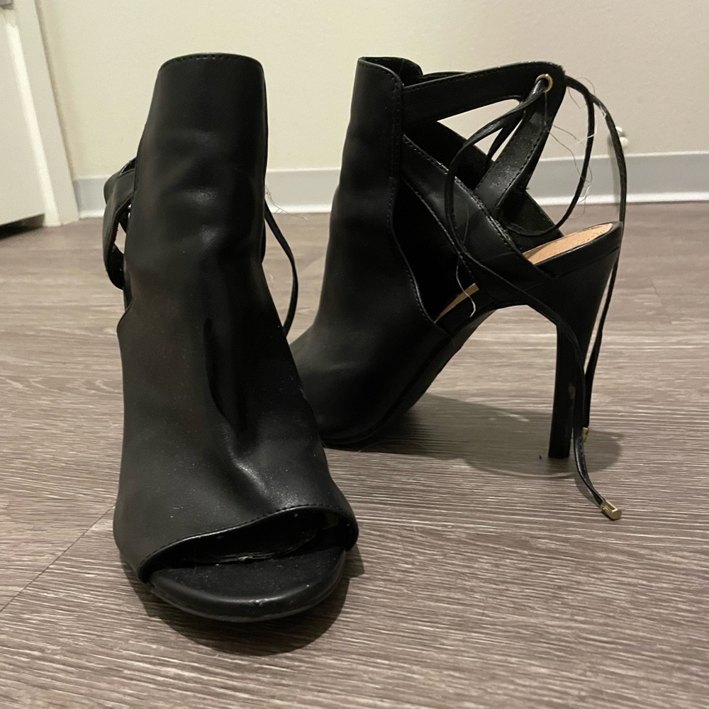 Black Heels with string laces
